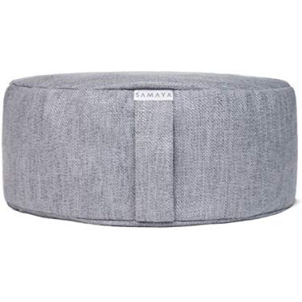 SAMAYA Meditation Cushion | Floor Pillow Zafu | Buckwheat Millet Filling | Designer Home | Made in USA (Stone)