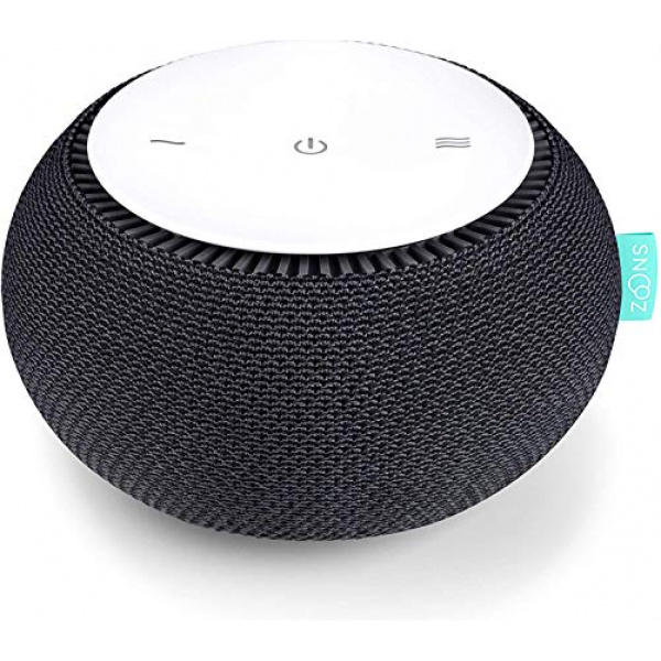 SNOOZ White Noise Sound Machine - Real Fan Inside for Non-Looping White Noise Sounds - App-Based Remote Control, Sleep Timer, and Night Light - Charcoal