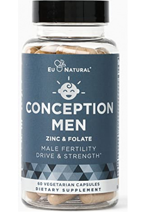 Conception Men Fertility Vitamins – Male Optimal Count & Healthy Volume Production – Zinc, Folate, Ashwagandha Pills – 60 Vegetarian Soft Capsules